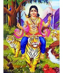 Manikantan riding tiger,
