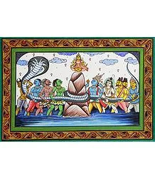 Samudra Manthan churning,