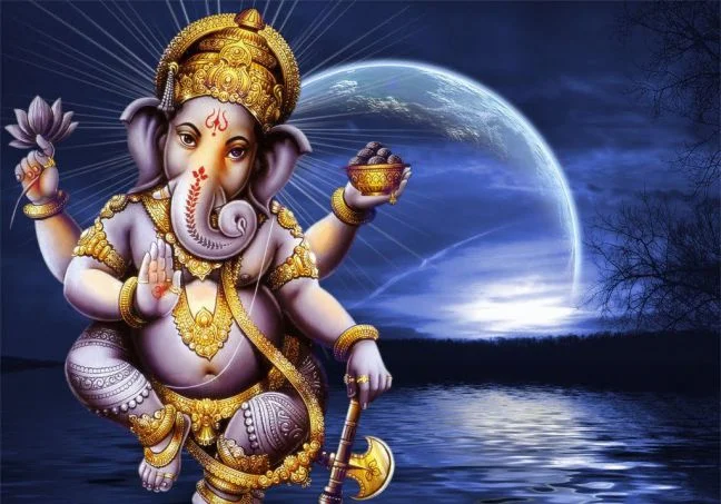 Ganesha and Moon,