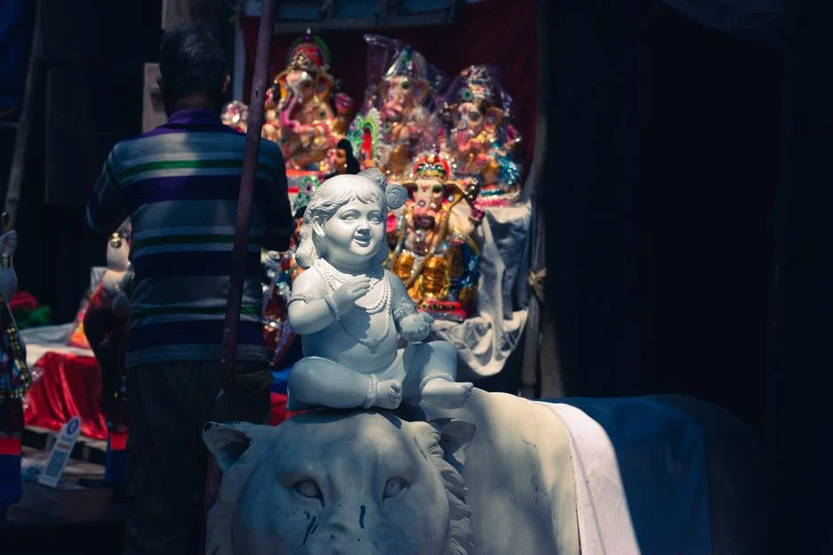 Bal Ganesha playing,