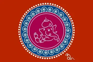 Ganesha Rangoli, simple